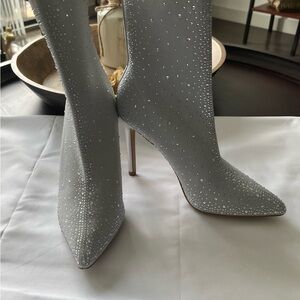 Elegant Gray Women's Stiletto Boots